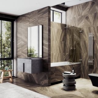 Шторка на ванну MaybahGlass MGV-646-4 40см хром глянцевый